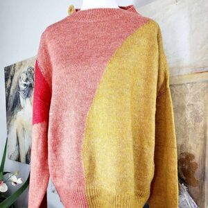 NEW with Tag HEM and THREaD knitted sweater size L Multicolor